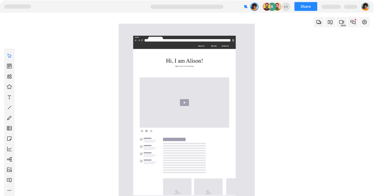 Social Media App Wireframe Cacoo Nulab