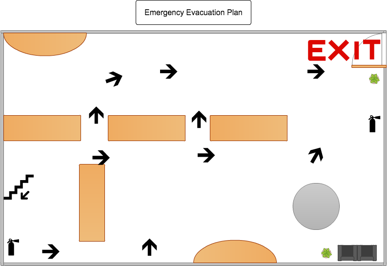 dynamic diagramming of office evacuation plan