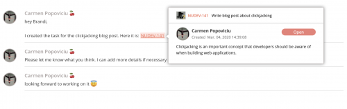 2 - Clickjacking - Embedded Backlog issue example