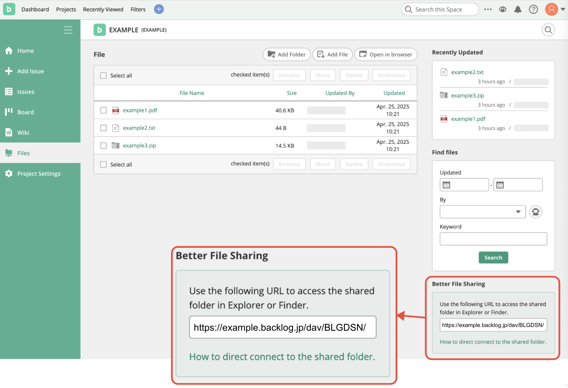 Screenshot: the URL located on the lower right of the File page