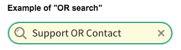 Screenshot: Example of OR search