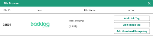 Screenshot: Screen of File browser