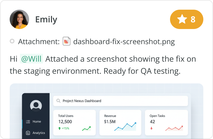 Add context with images, videos, and threaded discussions
