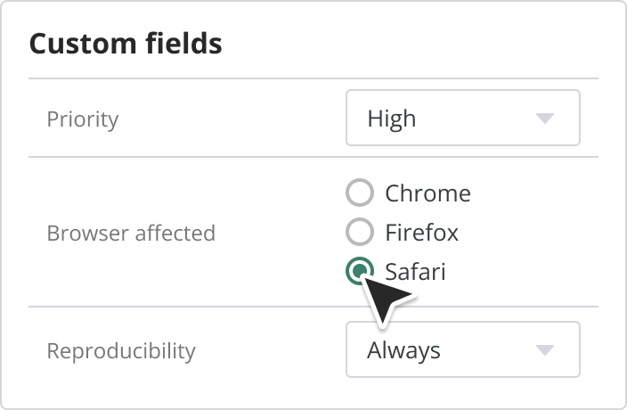 Debug faster with custom priority fields