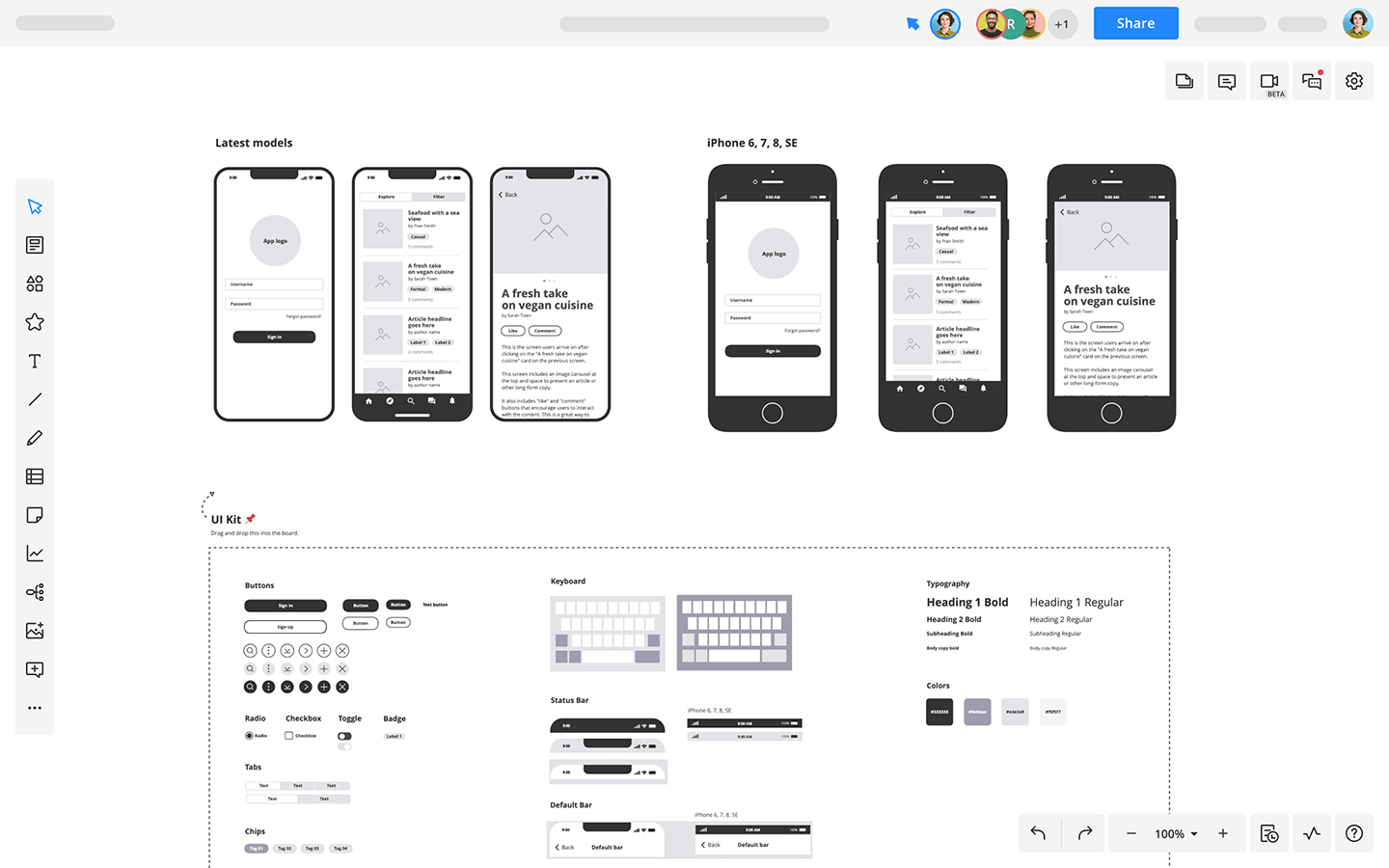 iOS Wireframe Cacoo Nulab