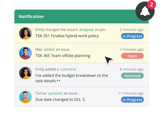 Real-time notifications for always-on visibility
