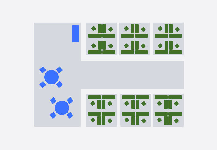 Plan des cabines de travail