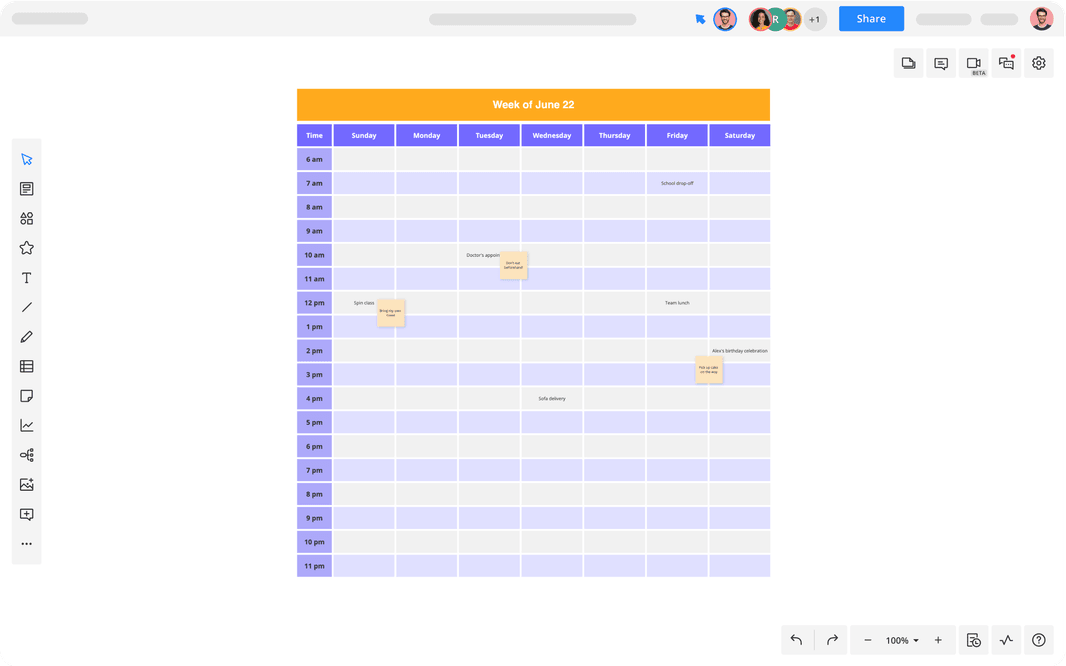 Blank Weekly Calendar