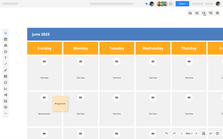Monthly Calendar Whiteboard Cacoo Nulab Monthly Calendar Whiteboard Cacoo Nulab