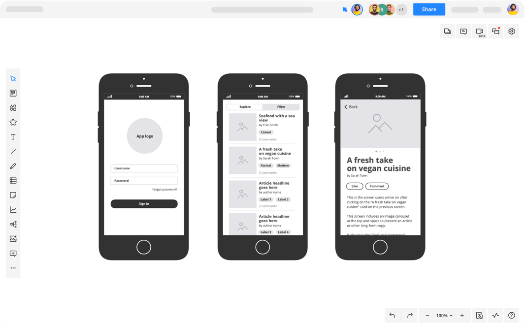 Mobile App Wireframe Template
