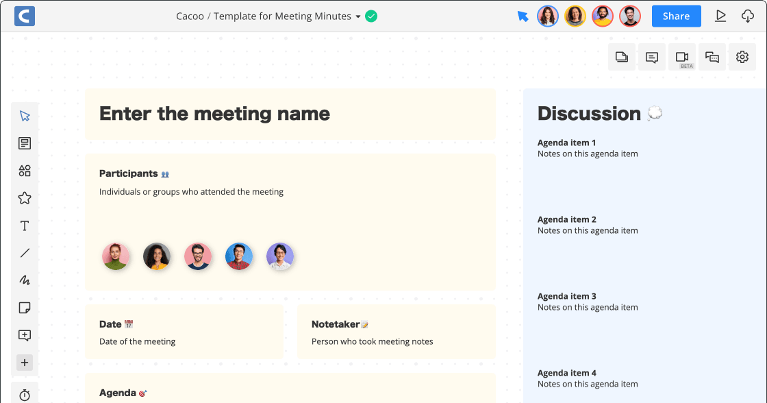 Template for Meeting Minutes