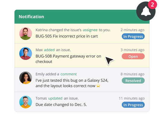 Notifications and assignments for accountability