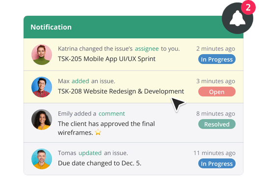 Automated notifications to keep everyone aligned