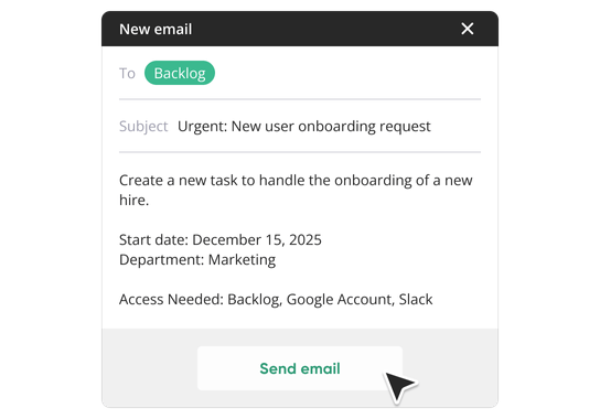 Submit requests via email or custom forms