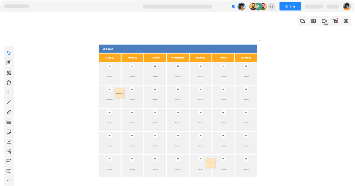 Monthly Calendar Whiteboard