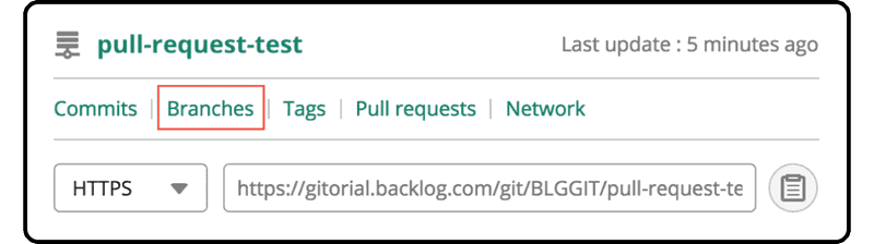 The Git page of your project in Backlog